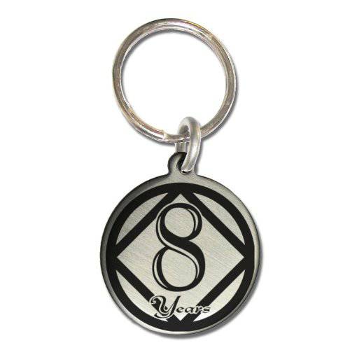Serenity is Forever 8 Year NA Narcotics Anonymous 기념일 Medallion 키체인,키링,열쇠고리 클린 생일 3rd 스텝 기도
