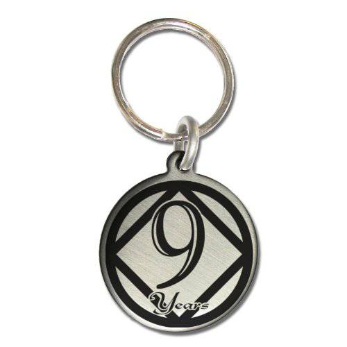 Serenity is Forever 9 Year NA Narcotics Anonymous 기념일 Medallion 키체인,키링,열쇠고리 클린 Birthdaywith 3rd 스텝 기도