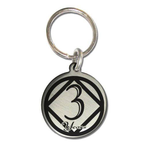 Serenity is Forever 3 Year NA Narcotics Anonymous 기념일 Medallion 키체인,키링,열쇠고리 클린 생일 3rd 스텝 기도