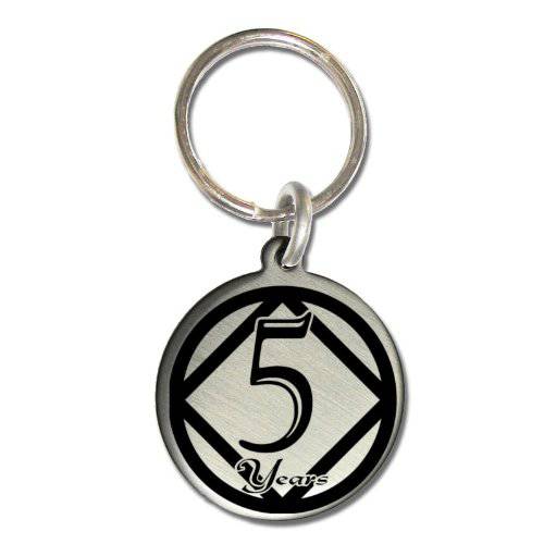 Serenity is Forever 5 Year NA Narcotics Anonymous 기념일 Medallion 키체인,키링,열쇠고리 클린 생일 3rd 스텝 기도