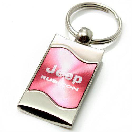 Jeep  프리미엄 크롬 Spun Wave 핑크 랭글러 루비콘 정품 로고 키링, 열쇠고리, 키체인 링