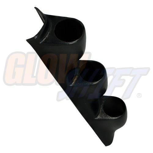 GlowShift Universal 블랙 트리플 기둥 Gauge Pod - Fits Any Make 모델 - ABS 플라스틱 - 마운트 3 2-1 16 52mm 게이지 to Vehicle’s A-Pillar