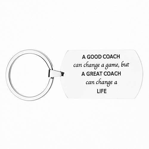 Sportybella Coach 키체인,키링,열쇠고리, Coach 선물, A Good Coach Can 체인지 a 게임 But a Great Coach Can 체인지 a Life 키체인,키링,열쇠고리
