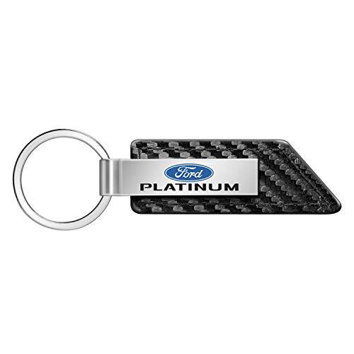 iPick Image - 포드 카본 파이버 텍스쳐 블랙 가죽 스트랩 키링, 열쇠고리, 키체인 - F-150 플래티늄