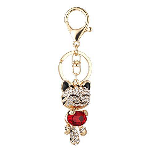 JewelBeauty  귀여운 Kitten Bling 크리스탈 큐빅 키체인,키링,열쇠고리 Lovely 동물 귀여운 Fortune 고양이 열쇠고리