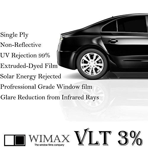 Wimax Limo 3% VLT 40 in x 5’ Ft Feet Uncut 롤 창문 틴트 필름 오토 차량용 홈 사무실,오피스
