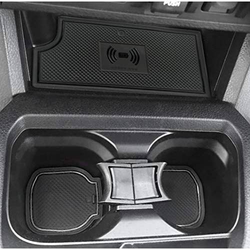 Auovo 18pcs Anti-dust 매트 2016-2021 토요타 타코마 3RD 세대 악세사리 차량용 컵홀더 인서트, 센터 콘솔 라이너, 도어 포켓 라이너 매트 프리미엄 커스텀 인테리어 (블랙)