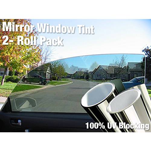 VViViD Complete 미러 차량용 창문 랩 틴트 글래스 비닐 필름 30 인치 x 60” (4-roll 팩 (2 풀 자동차))