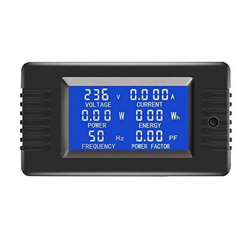 AC Current 전압 암페어 파워 에너지 패널 미터 LCD 디지털 디스플레이 전류계 전압계 멀티미터,전기,전압계,측정 6in1 AC 80-260V 5A