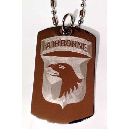 미국 아미 Armed Forces 101st Airborne Screaming Eagle 유닛 분할 Rank 로고 기호 - 밀리터리 강아지 태그 짐가방,캐리어 태그 키링, 열쇠고리, 키체인 메탈 체인 목걸이