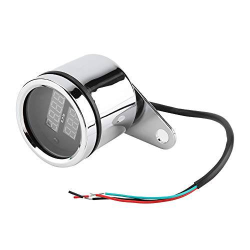 타코미터, 실용적인 and Useful 2 in 1 오토바이 LED 디지털 전압계 타코미터 게이지 메탈 주행거리계 속도계