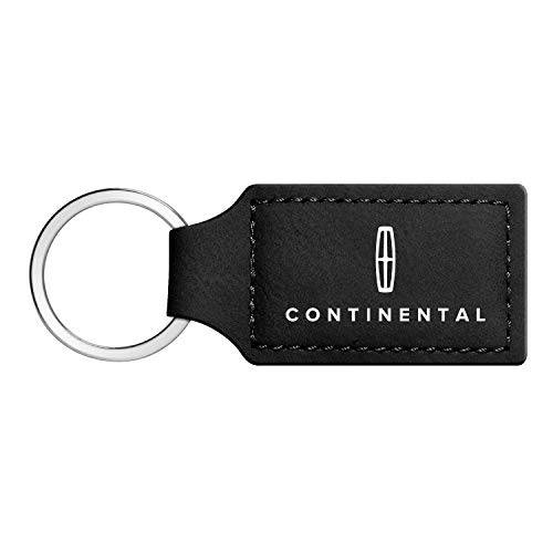iPick Image - 링컨 Continental 직사각형 블랙 가죽 키링, 열쇠고리, 키체인