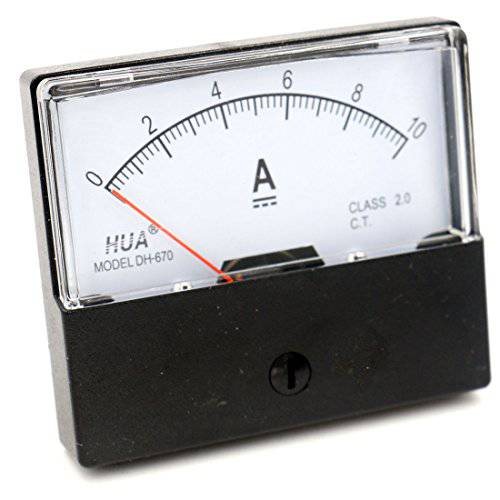 Baomain  전류계 DH-670 DC 0-10A 직사각형 Ampere 바늘 패널 미터 게이지 Amperemeter