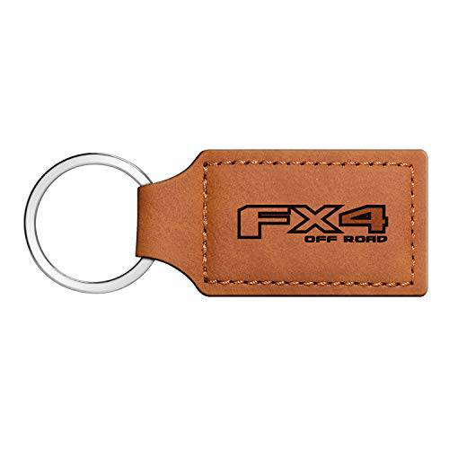 iPick Image   - 포드 F150 FX4 오프로드 직사각형 브라운 인조가죽 키링, 열쇠고리, 키체인