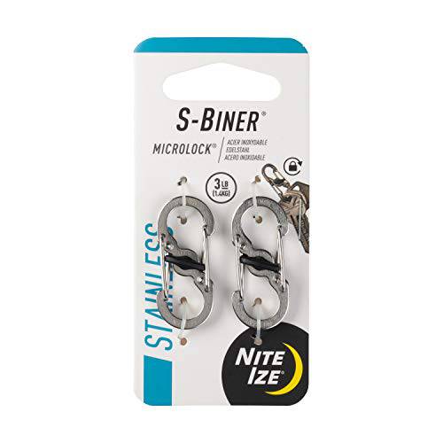 Nite Ize S-Biner MicroLock, 잠금 키 홀더, Stainless-Steel