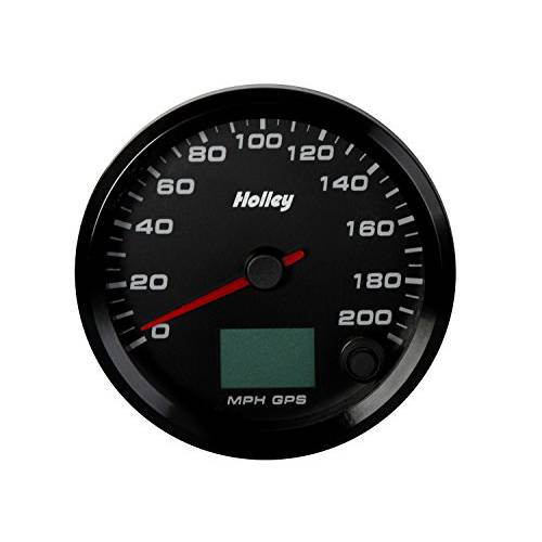 Holley 26-613 Holley EFI GPS 속도계 3 3/ 8 in. GPS 속도계 w/ 디지털 주행거리계 0-200 MPH. 블랙 페이스 포함. GPS 안테나 Holley EFI GPS 속도계