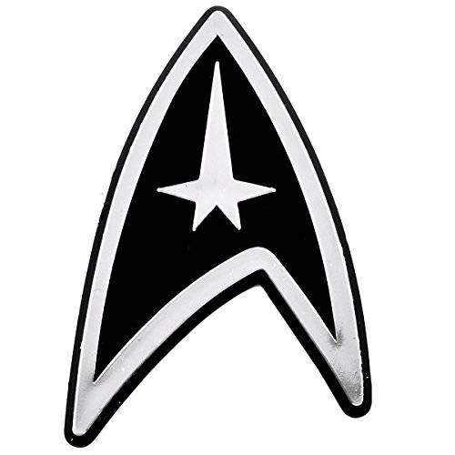 ST Starfleet Insignia 로고 플라스틱 오토 엠블렘, 앰블럼 - [Silver][2 1/ 4’’ x 3 1/ 4’’]