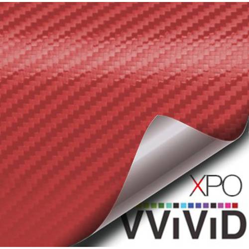 VViViD 드라이 레드 카본 섬유 고 광택 비닐 랩 능직 직조 접착 필름 6 인치 X 60 인치 롤 에어 출시 데칼 장