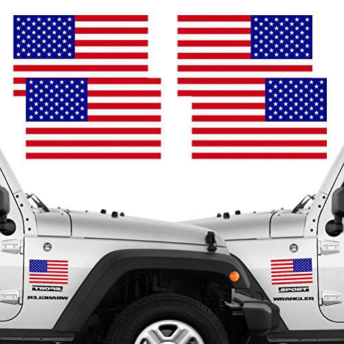 반사 풀 컬러 아메리칸 깃발 스티커 2 쌍 번들,묶음 3 X 5 전술 밀리터리 깃발 리버스 USA 데칼 SUV 안전모, 헬멧 차량용 비닐 창문 범퍼 데칼 스티커 B