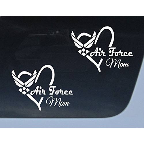 Get 2 에어 Force Mom 비닐 데칼 밀리터리 차량용 오토 창문 스티커 밀리터리 Proud | 화이트 | 6