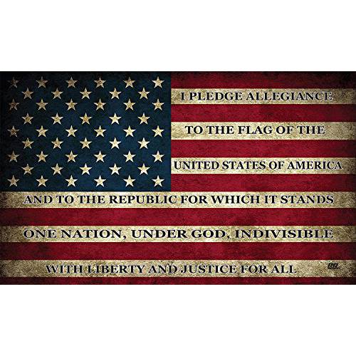 Rogue River Tactical USA 깃발 스티커 범퍼 차량용 데칼 선물 Patriotic 아메리칸 착용 미국 Pledge of Allegiance (10x6 인치)