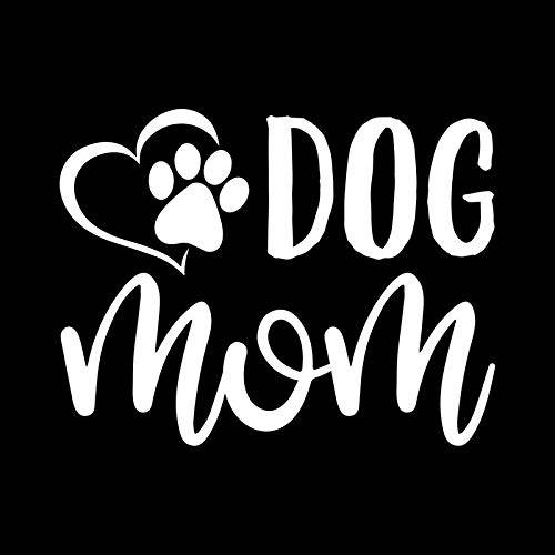 강아지 Mom Paw Heart 비닐 데칼 스티커 | 자동차 트럭 밴 SUV 벽 컵 노트북 | 5 인치 | 화이트 | KCD 2628