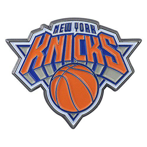FANMATS NBA - 뉴욕 Knicks 메탈 3D 컬러 엠블렘, 앰블럼 2.6x3.2