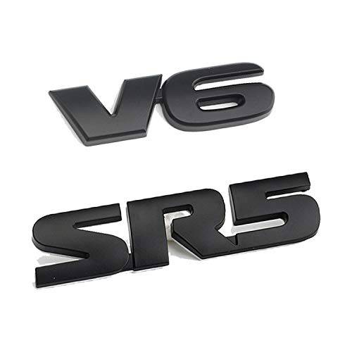 HUAYATIAN SR5 V6 메탈 엠블렘, 앰블럼, 4Runner 악세사리 펜더 배지 데칼 엠블렘, 앰블럼 호환 토요타 4Runner 타코마 툰드라 하이랜더 V6 차량용 트렁크 스티커 Kit(SR5+ V6)