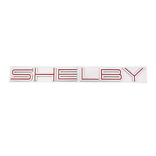 3D 메탈 New SHELBY 차량용 엠블렘, 앰블럼 배지 교체용 머스탱 코브라 SHELBY GT500Nameplate 장식 (Silver-Red)