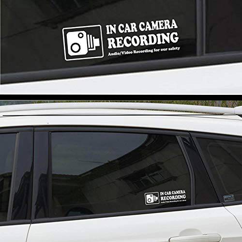카메라 오디오비디오, AV 레코딩 창문 자동차 스티커 4 표지판 탈부착가능 리유저블,재사용 실내 Dashcam in 사용 차량 경고 데칼,도안 라벨 범퍼 Static Cling 악세사리 라이드 쉐어 택시 드라이버 화이트