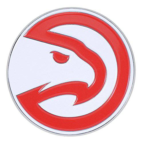 FANMATS - 22713 NBA - Atlanta Hawks 컬러 엠블렘, 앰블럼 3.2x3.2 크롬
