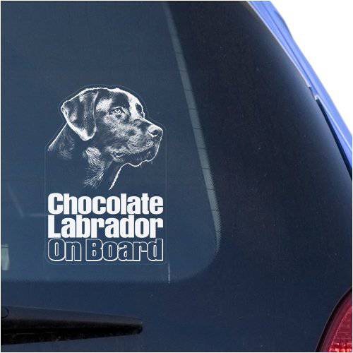 초콜릿 Lab 래브라도 클리어 비닐 데칼 스티커 창문, Retriever 강아지 사인 아트 프린트