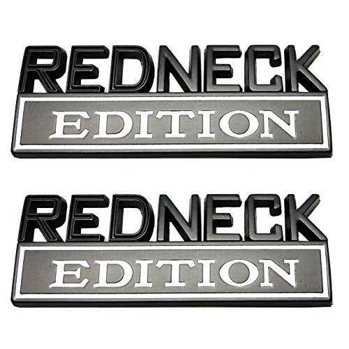 REDNECK 에디션 엠블렘, 앰블럼 차량용 트럭 보트 데칼 로고 교체용 F-150 F250 F350 램 1500 블랙/ 화이트 - 2 팩