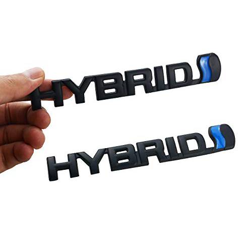 2X 메탈 하이브리드 엠블렘, 앰블럼 펜더 3D 배지 로고 데칼 교체용 범용 자동차 (블랙 블루)