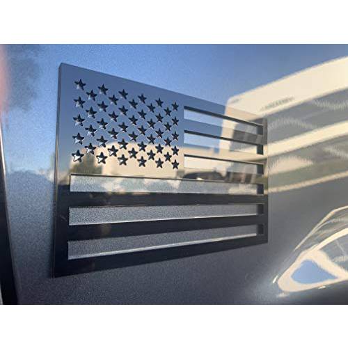 아메리칸 깃발 엠블렘, 앰블럼 데칼 Cut-Out - 세트 of 2 광택 블랙 3M 접착 배지 자동차 or 트럭