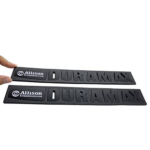 2X Allison Duramax 엠블렘, 앰블럼 배지 매트 블랙/ 레드 3D Raised 강력 접착 호환 실버라도 2500HD 3500H (블랙 화이트)
