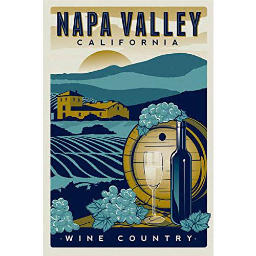 빈티지 아트 NAPA Valley 캘리포니아 와인 국가 스티커 (CA 여행용 Rv)
