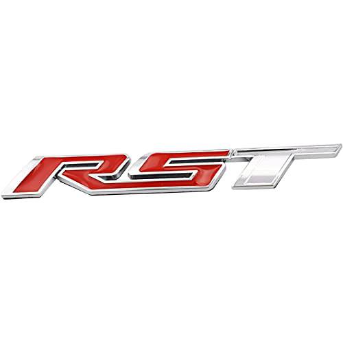 1x OEM 2019-2021 세대 RST 엠블럼 3D 테일게이트 배지 교체용 실버라도 타호 유콘 RST 9.4’’L 84319995（Chrome 레드）