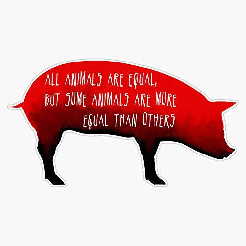 EMC 그래픽 동물 Farm : Pig 인용문 조지 Orwell 디자인 스티커 데칼 비닐 범퍼 스티커 데칼 방수 5