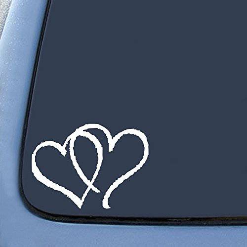 Hearts 1 자동차 창문 데칼 스티커 화이트 3