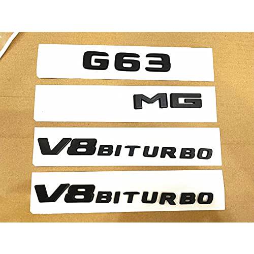 weekeight 매트 블랙 G63 MG V8 BITURBO 트렁크 펜더 배지 엠블럼 W463 G63