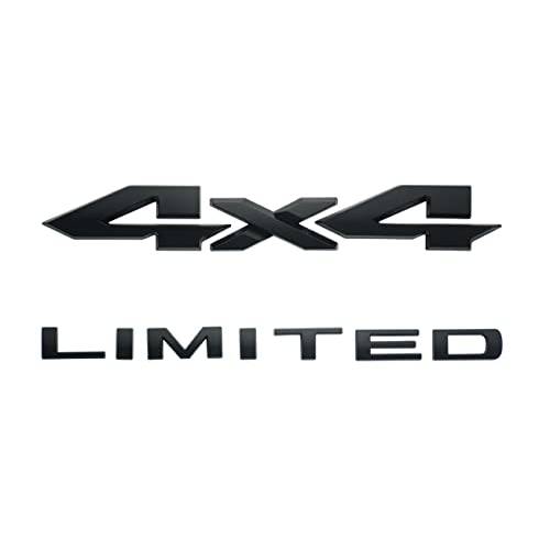 4 X 4 플러스 리미티드 3D 데칼 엠블렘, 앰블럼 스티커 네임플레이트 배지 장식 호환 2019-2021 1500 2500 3500 4500 (매트 블랙)
