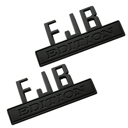 2pcs FJB 에디션 엠블럼 자동차 범퍼 스티커 Badgeslide 펜더 배지 교체용 3M 강력 접착 (매트 블랙)