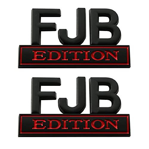 2pcs FJB 에디션 엠블렘, 앰블럼 - Badgeslide The Original FJB 에디션 엠블렘, 앰블럼 펜더 배지, 자동차 트럭 3D 레터 엠블렘, 앰블럼 배지 스티커 데칼 (블랙/ 레드)