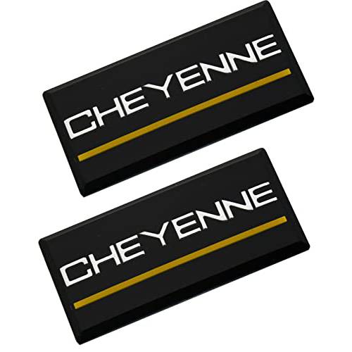 2pcs Cheyenne Cab 엠블럼 교체용 88-94 쉐보레 사이드 루프 Pillar 3D 배지 네임플레이트 (크롬/ Yellow)