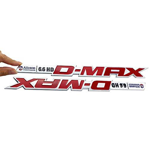 2X Duramax DMAX Allison 6.6HD 엠블럼 3D 배지 호환 실버라도 2500 3500HD (레드)
