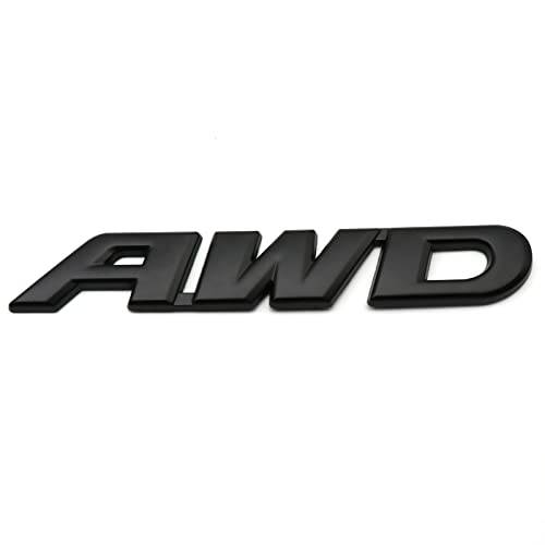 1Pc 3D 메탈 AWD 로고 엠블렘, 앰블럼 테일게이트 사이드 스티커 배지 자동차 데칼,도안 배지 4 휠 드라이브 SUV 오프로드 테일게이트 (블랙)