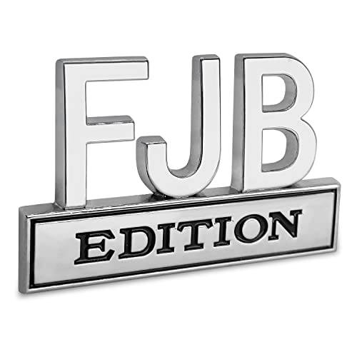 FJB 에디션 트럭 데칼,도안 엠블럼 자동차 스티커, 4 팩 배지 크롬 데칼 스티커 교체용 (4PCS, 실버/ 블랙)