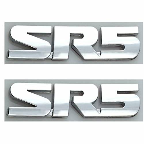 쌍, 세트 세트 SR5 엠블렘, 앰블럼 3D 메탈 사이드/ Rea V6 SR5 트렁크 데칼 Allloy 스티커 배지 SR5 (실버)