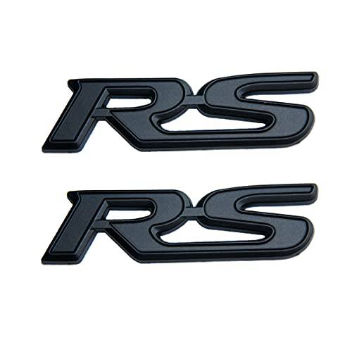 WOSITE 2Pcs 3.5 Length 3D 메탈 RS - 레이싱 스포츠 자동차 트럭 도어 바디 사이드 펜더 리어,후방 트렁크 접착 엠블렘, 앰블럼 배지 데칼,도안 오토 스포츠 장식 악세사리